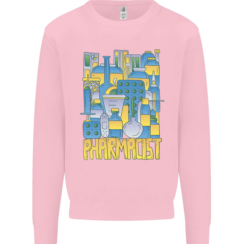 Pharmacist Chemist Design Kids Sweatshirt Jumper Light Pink