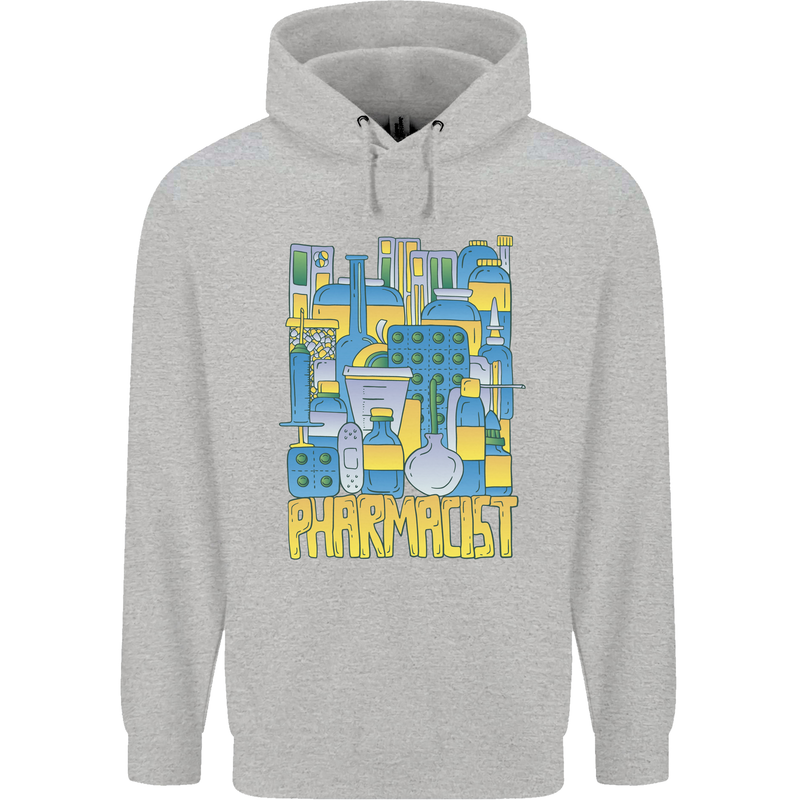 Pharmacist Chemist Design Mens 80% Cotton Hoodie Sports Grey
