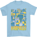 Pharmacist Chemist Design Mens T-Shirt 100% Cotton Light Blue