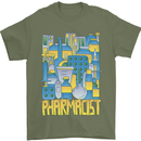 Pharmacist Chemist Design Mens T-Shirt 100% Cotton Military Green