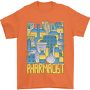 Pharmacist Chemist Design Mens T-Shirt 100% Cotton Orange