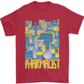 Pharmacist Chemist Design Mens T-Shirt 100% Cotton Red