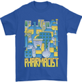 Pharmacist Chemist Design Mens T-Shirt 100% Cotton Royal Blue