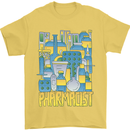 Pharmacist Chemist Design Mens T-Shirt 100% Cotton Yellow