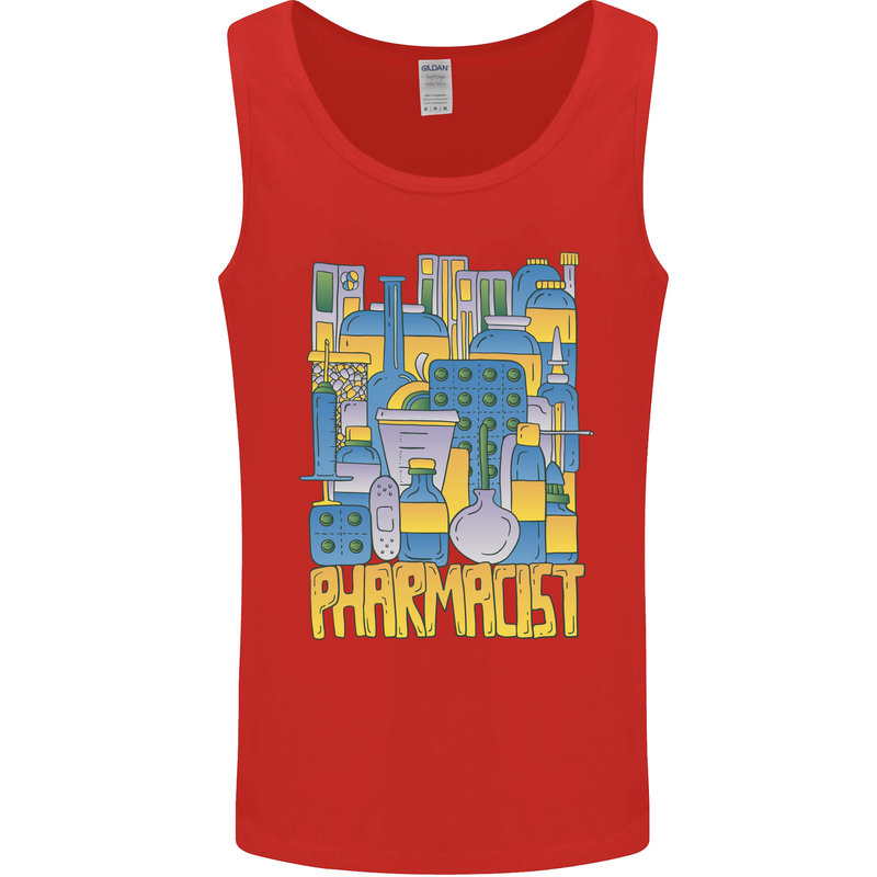 Pharmacist Chemist Design Mens Vest Tank Top Red