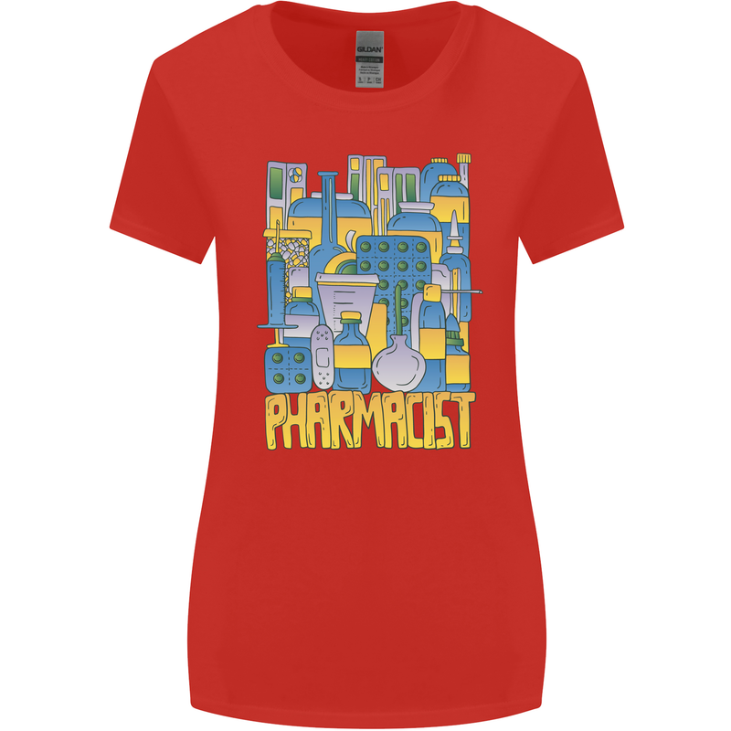 Pharmacist Chemist Design Womens Wider Cut T-Shirt Red