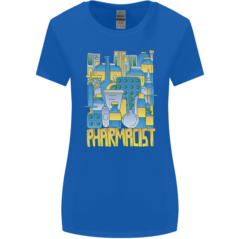 Pharmacist Chemist Design Womens Wider Cut T-Shirt Royal Blue