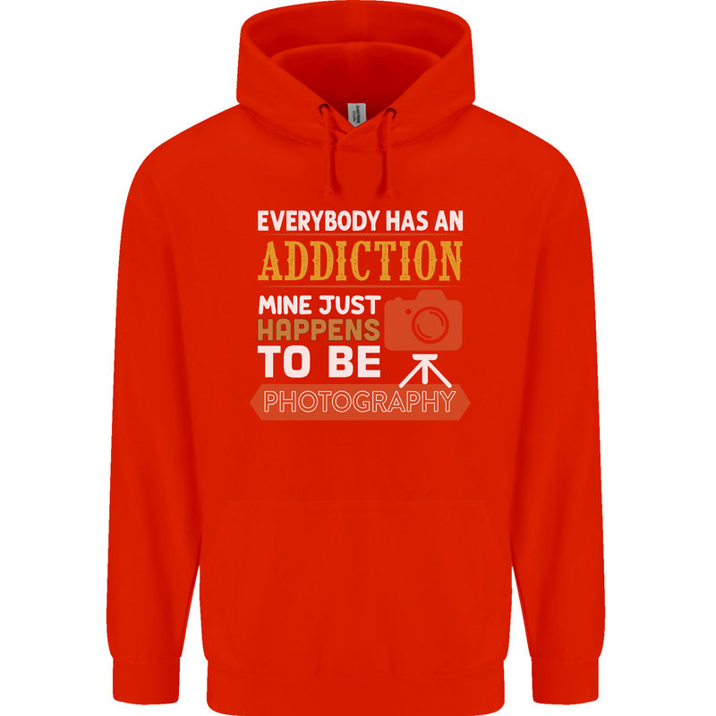 Photography Addiction Funny Photographer Childrens Kids Hoodie Bright Red