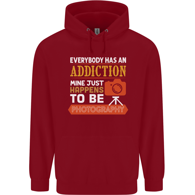 Photography Addiction Funny Photographer Childrens Kids Hoodie Red