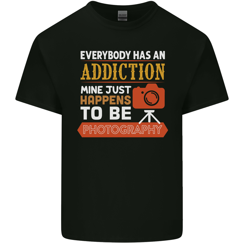 Photography Addiction Funny Photographer Kids T-Shirt Childrens Black