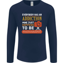 Photography Addiction Funny Photographer Mens Long Sleeve T-Shirt Navy Blue