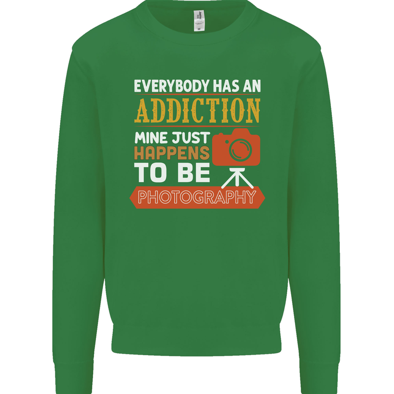 Photography Addiction Funny Photographer Mens Sweatshirt Jumper Irish Green