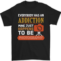 Photography Addiction Funny Photographer Mens T-Shirt Cotton Gildan Black