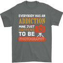 Photography Addiction Funny Photographer Mens T-Shirt Cotton Gildan Charcoal