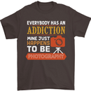 Photography Addiction Funny Photographer Mens T-Shirt Cotton Gildan Dark Chocolate