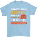 Photography Addiction Funny Photographer Mens T-Shirt Cotton Gildan Light Blue