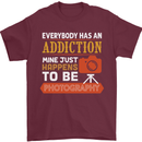 Photography Addiction Funny Photographer Mens T-Shirt Cotton Gildan Maroon