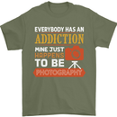 Photography Addiction Funny Photographer Mens T-Shirt Cotton Gildan Military Green