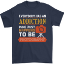 Photography Addiction Funny Photographer Mens T-Shirt Cotton Gildan Navy Blue
