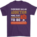Photography Addiction Funny Photographer Mens T-Shirt Cotton Gildan Purple