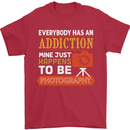 Photography Addiction Funny Photographer Mens T-Shirt Cotton Gildan Red