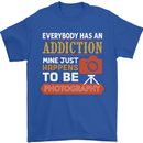 Photography Addiction Funny Photographer Mens T-Shirt Cotton Gildan Royal Blue