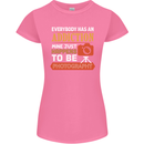 Photography Addiction Funny Photographer Womens Petite Cut T-Shirt Azalea
