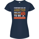 Photography Addiction Funny Photographer Womens Petite Cut T-Shirt Navy Blue