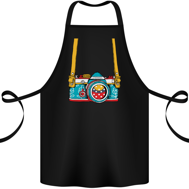 Photography Camera Around Neck Cotton Apron 100% Organic Black