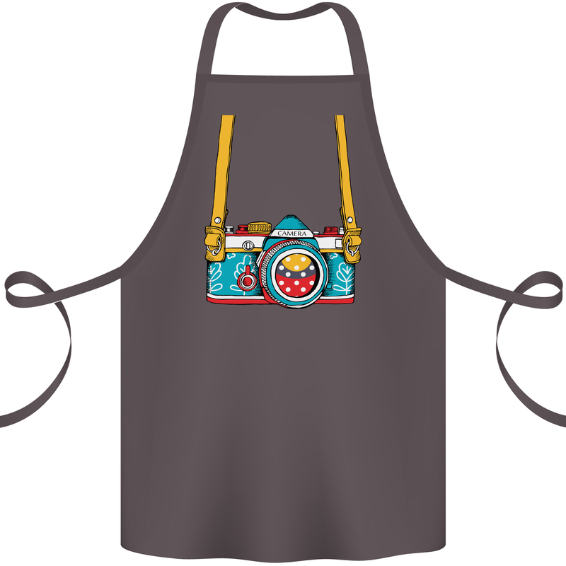 Photography Camera Around Neck Cotton Apron 100% Organic Dark Grey