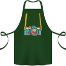 Photography Camera Around Neck Cotton Apron 100% Organic Forest Green