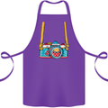 Photography Camera Around Neck Cotton Apron 100% Organic Purple