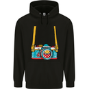 Photography Camera Around Neck Mens 80% Cotton Hoodie Black
