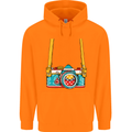 Photography Camera Around Neck Mens 80% Cotton Hoodie Orange