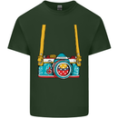 Photography Camera Around Neck Mens Cotton T-Shirt Tee Top Forest Green