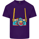 Photography Camera Around Neck Mens Cotton T-Shirt Tee Top Purple