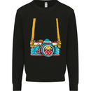 Photography Camera Around Neck Mens Sweatshirt Jumper Black