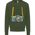 Photography Camera Around Neck Mens Sweatshirt Jumper Forest Green