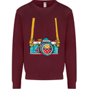 Photography Camera Around Neck Mens Sweatshirt Jumper Maroon