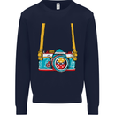 Photography Camera Around Neck Mens Sweatshirt Jumper Navy Blue