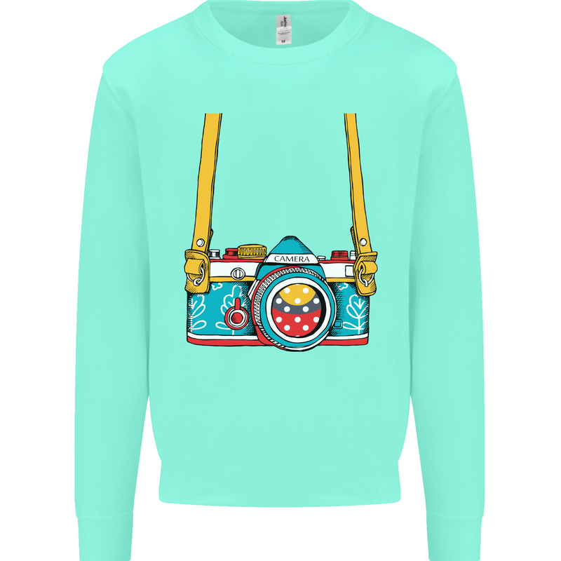 Photography Camera Around Neck Mens Sweatshirt Jumper Peppermint
