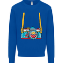 Photography Camera Around Neck Mens Sweatshirt Jumper Royal Blue