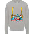 Photography Camera Around Neck Mens Sweatshirt Jumper Sports Grey