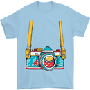 Photography Camera Around Neck Mens T-Shirt Cotton Gildan Light Blue
