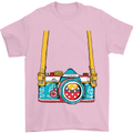 Photography Camera Around Neck Mens T-Shirt Cotton Gildan Light Pink