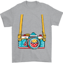 Photography Camera Around Neck Mens T-Shirt Cotton Gildan Sports Grey