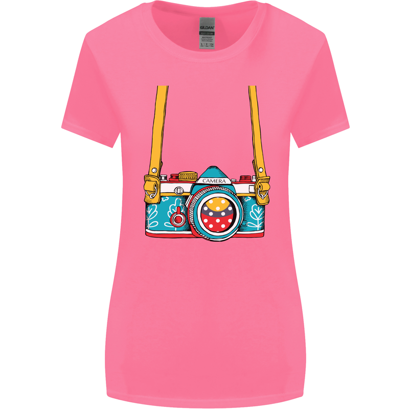 Photography Camera Around Neck Womens Wider Cut T-Shirt Azalea