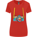 Photography Camera Around Neck Womens Wider Cut T-Shirt Red