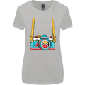 Photography Camera Around Neck Womens Wider Cut T-Shirt Sports Grey