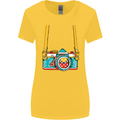 Photography Camera Around Neck Womens Wider Cut T-Shirt Yellow